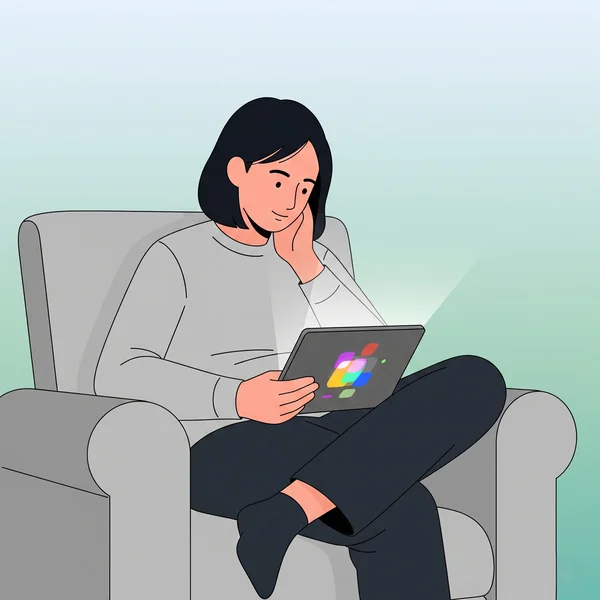 Une personne passant un test confidentiel en ligne de dépistage de la schizophrénie.