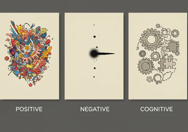 Arte abstracto de los tipos de síntomas de la esquizofrenia