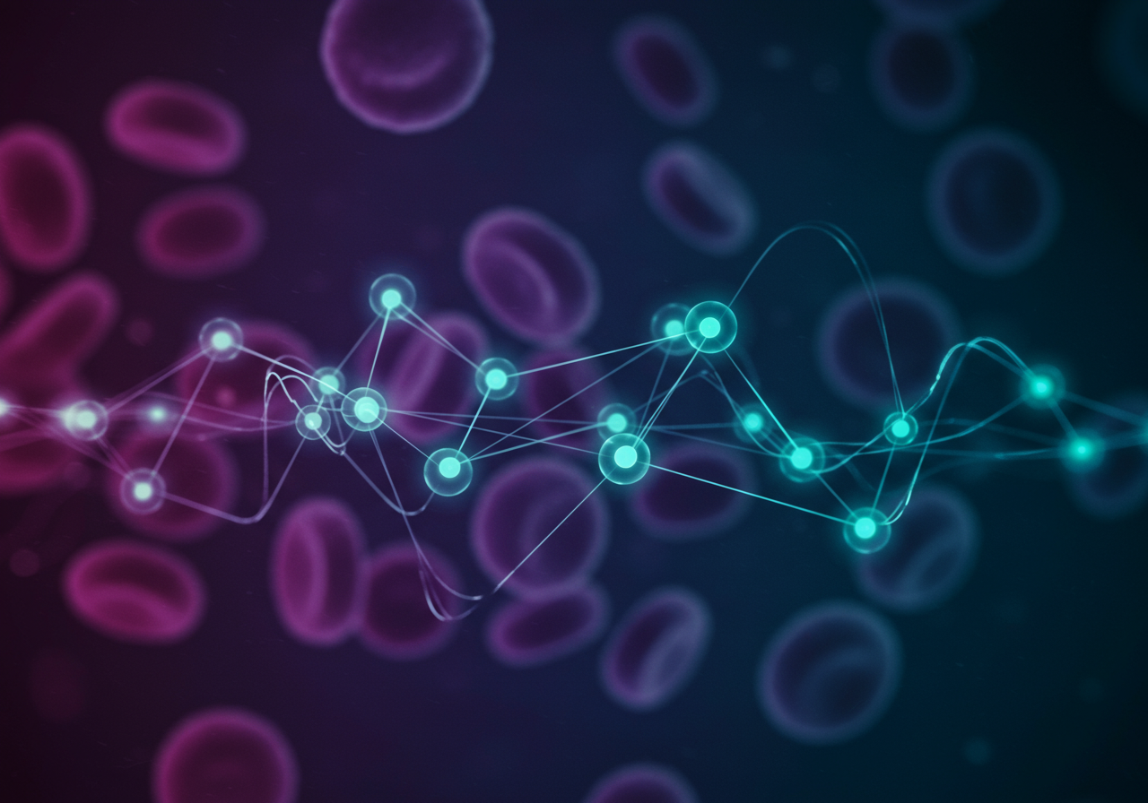 Abstract image of brain pathways and research data