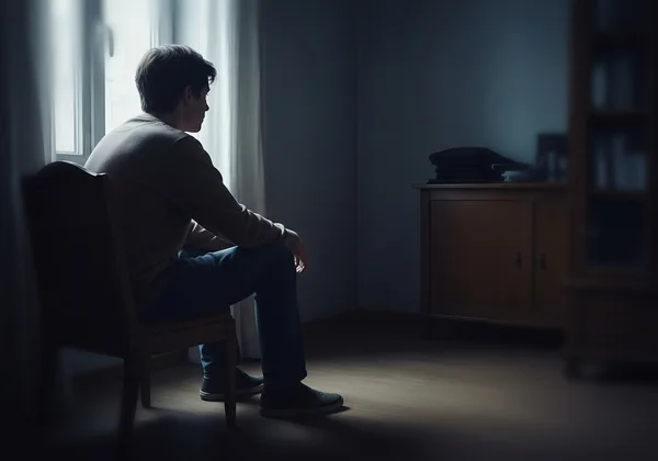 A person sitting alone, illustrating social withdrawal and isolation