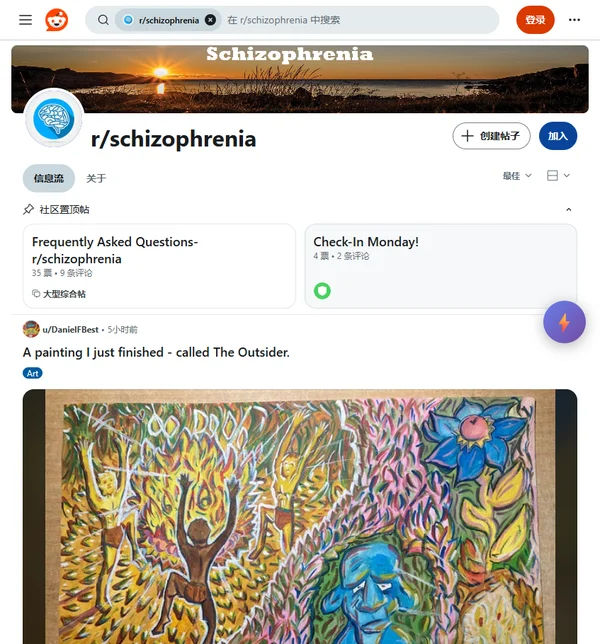 Reddit r/schizophrenia
